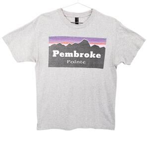 Pembroke Pointe T Shirt Mens Size M Gray Short Sleeve Mountain Graphic Print